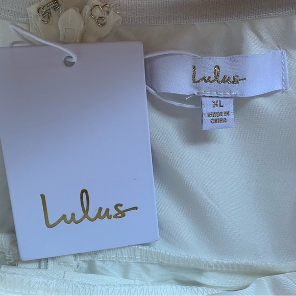 Lulus XL Dreamy Forever White Taffeta Rosette Wedding Dress With Pockets NWT - Picture 13 of 17